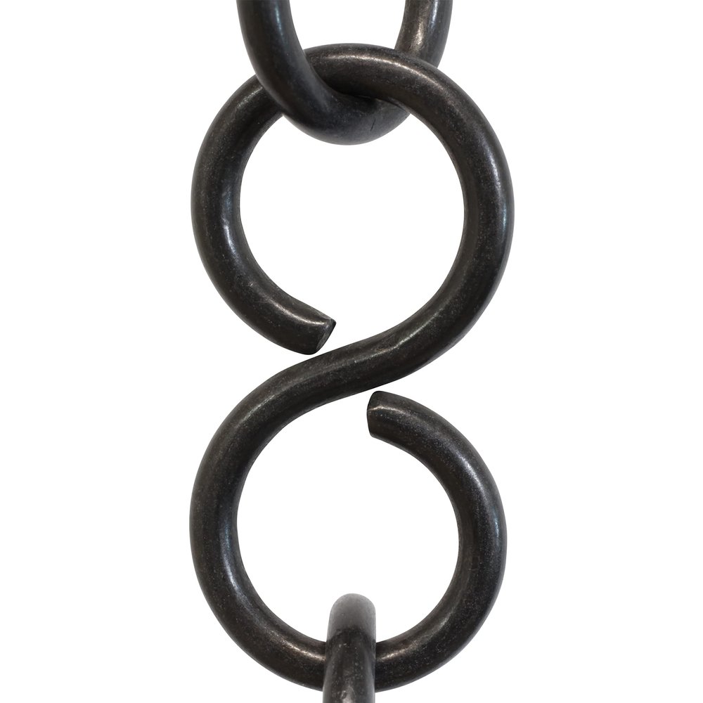 RCH Hardware Decorative Oil Bronzed Black Solid Brass Chain for Hanging, Lighting - S-Shaped Unwelded Links (1 Foot)