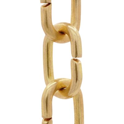 RCH Hardware Decorative Acid Dipped Solid Brass Chain for Hanging, Lighting - Cicular Unwelded Links (1 Foot)