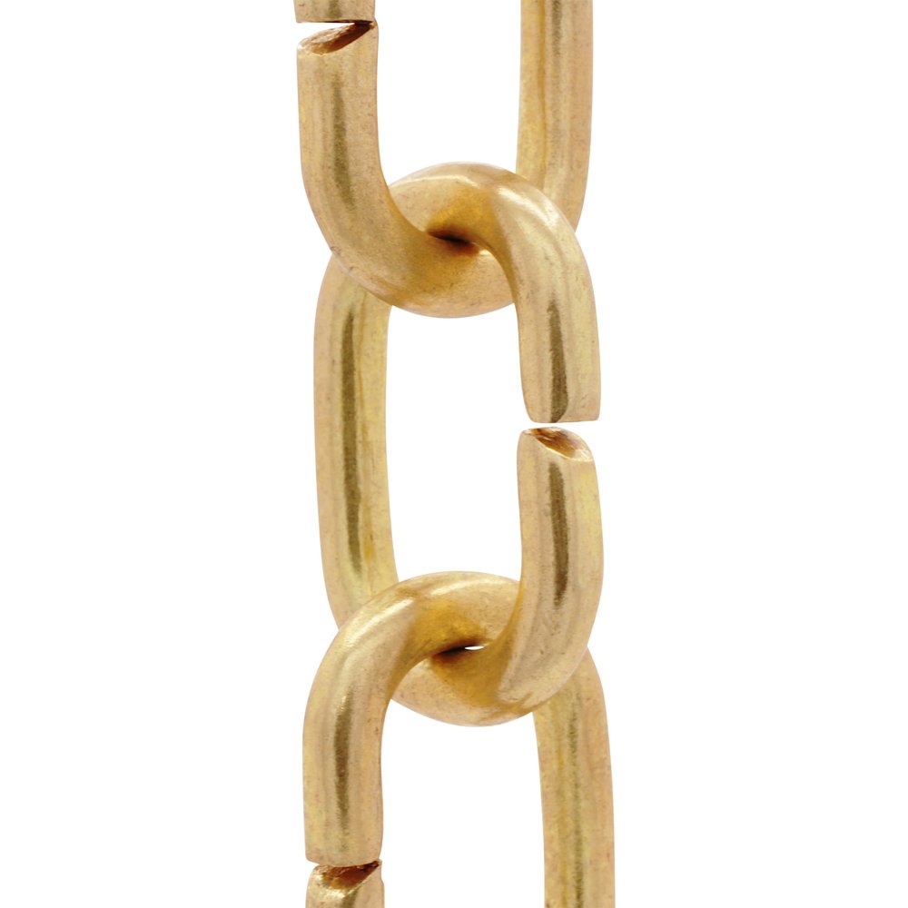 RCH Hardware Decorative Acid Dipped Solid Brass Chain for Hanging, Lighting - Cicular Unwelded Links (1 Foot)