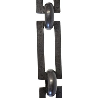 RCH Hardware Decorative Oil Bronzed Black Solid Brass Chain for Hanging, Lighting - Rectangles with Greek Key Design and Unwelded Links (1 Foot)