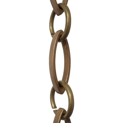 RCH Hardware Decorative Antique Solid Brass Chain for Hanging, Lighting - Oval Unwelded Links