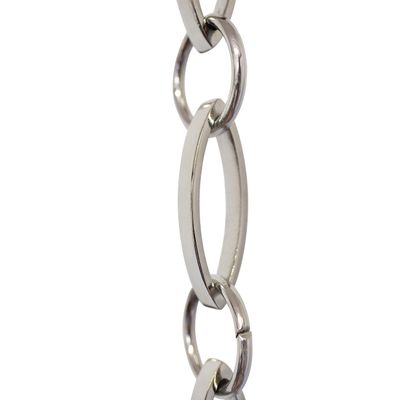 RCH Hardware CH-26-PN Decorative Polished Nickel Solid Brass Chain for Hanging, Lighting - Oval Unwelded Links (1 Foot)