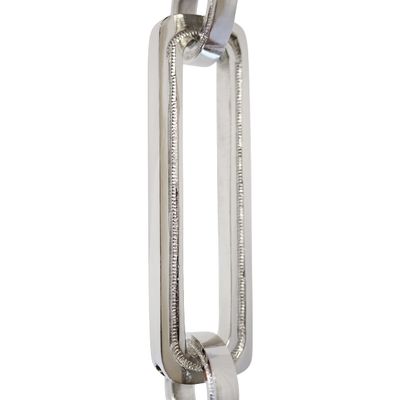 RCH Hardware Decorative Polished Nickel Solid Brass Chain for Hanging, Lighting - Rectangular Hinge with Rounded Edges