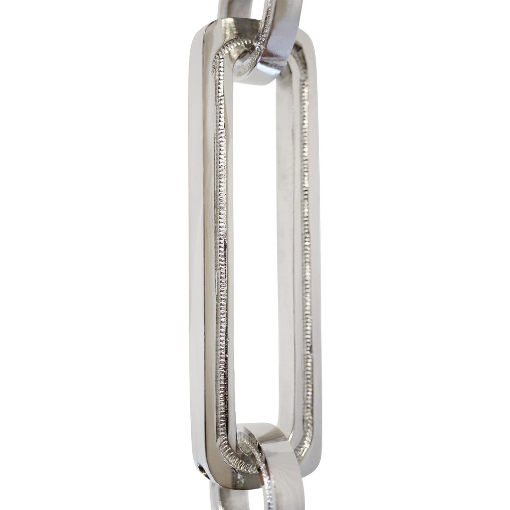 RCH Hardware Decorative Polished Nickel Solid Brass Chain for Hanging, Lighting - Rectangular Hinge with Rounded Edges