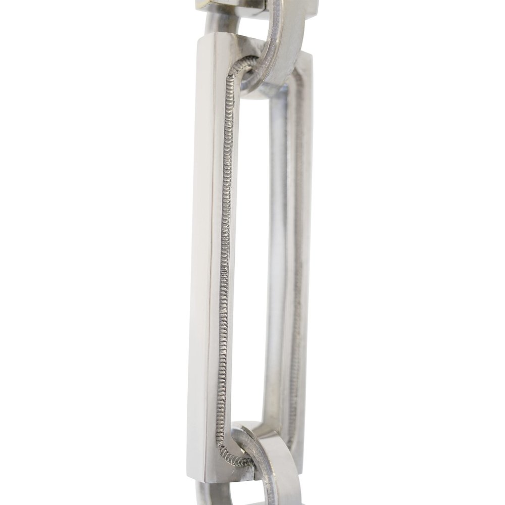 RCH Hardware Decorative Polished Nickel Solid Brass Chain for Hanging, Lighting - Rectangular Hinge with Squared Edges