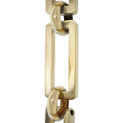 RCH Hardware Decorative Polished Solid Brass Chain for Hanging, Lighting - Rectangular Hinge with Rounded Edges