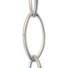 RCH Hardware CH-43-MS Decorative Matte Silver Solid Brass Chain for Hanging, Lighting - Large Oval Wire Unwelded Links (1 Foot) view 1