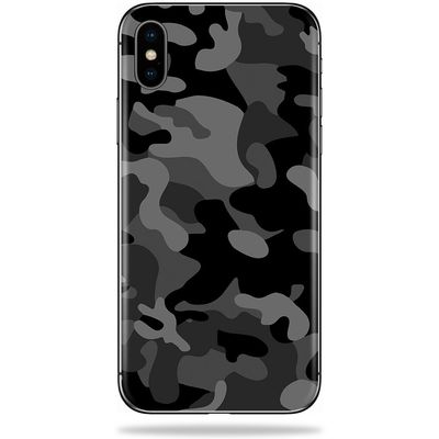 MightySkins Skin Compatible With Apple iPhone X - Black Camo | Protective, Durable, and Unique Vinyl Decal wrap cover | Easy To Apply, Remove, and Change Styles | Made in the USA