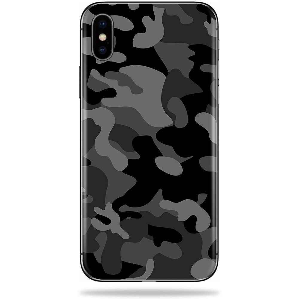 MightySkins Skin Compatible With Apple iPhone X - Black Camo | Protective, Durable, and Unique Vinyl Decal wrap cover | Easy To Apply, Remove, and Change Styles | Made in the USA