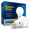 Sunco 6 Pack Dusk to Dawn Light Bulbs Outdoor A19, Photocell Automatic for Exterior Lighting, 800 LM, 9W (60W Eqv.), 3000K Warm White, Auto On/Off Sensor, IP65 Rated UL view 1