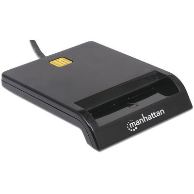 MANHATTAN USB Smart Card Reader Compatible with Windows XP/Vista/7/8.1/10 or Mac or Linux -102049