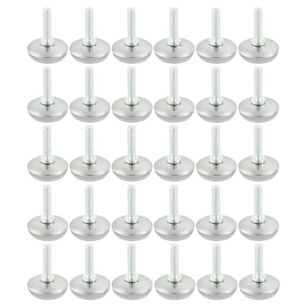 uxcell Furniture Cabinet Screw on Leveling Glide Foot M6 x 25mm Thread 30 Pcs