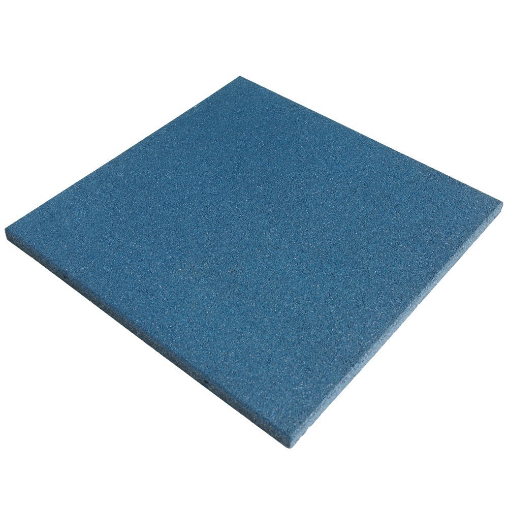 Rubber-Cal Eco-Sport 1-inch Interlocking Flooring Tiles - 1 x 20 x 20-inch Rubber Tile - 1 Pack - Blue in Color