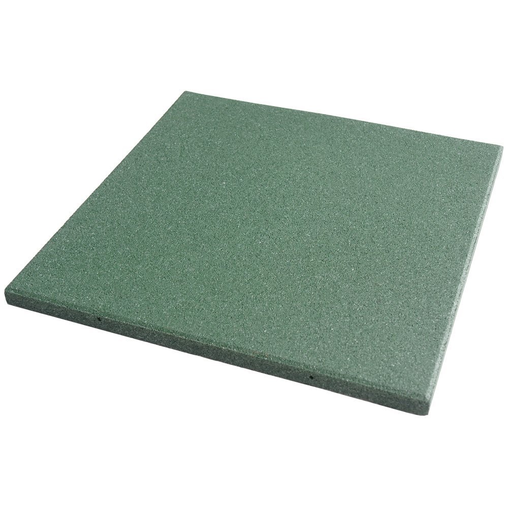 Rubber-Cal Eco-Sport 1-inch Interlocking Flooring Tiles - 1 x 20 x 20-inch Rubber Tile - 1 Pack - Green in Color