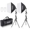 NEEWER 700W Equivalent Softbox Lighting Kit, 2Pack UL Certified 5700K LED Lighting Bulbs, 24x24 inches Softboxes with E26 Socket, Photography Continuous Lighting Kit Photo Studio Equipment view 1