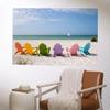 Lantern Press 36x54 Inch Giclee Art Print Wall Decor, Colorful Beach Chairs view 2