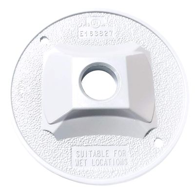 Sigma 14381WH Weatherproof 1/2" 1 Hole Round Lamp Holder Cover, White
