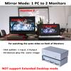 DTECH 2 Way Powered VGA Splitter Amplifier Box High Resolution 1080p SVGA Video 1 in 2 Out 250 Mhz for 1 PC to Dual Monitor Computer view 2