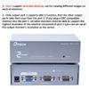DTECH 2 Way Powered VGA Splitter Amplifier Box High Resolution 1080p SVGA Video 1 in 2 Out 250 Mhz for 1 PC to Dual Monitor Computer view 4
