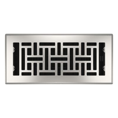 Decor Grates AJH410-NKL Floor Register, 4" x 10", Nickel