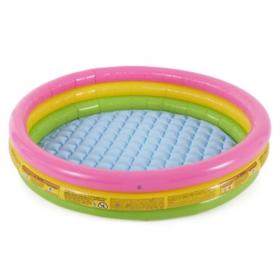Intex Sunset Glow Inflatable Pool: 58in x 13in - 3 Ring Soft Floor - 73 gal Capacity - Repair Patch Included