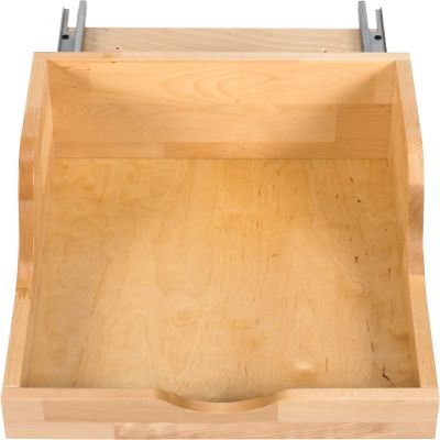 Hardware Resources ROVHB18-WB Preassembled Vanity High Back Rollout Shelf System, White Birch
