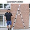 Telesteps 12ES Telescoping A-Frame Ladder 8 ft Height, 12 ft Reach | Type 1AA 375 lb Rated | Compact Folding Aluminum Ladder with Stair Offset, Safety Locks & Wide Stabilizer view 4