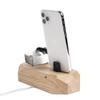 Oakywood - 2in1 Wood Docking Station Compatible with Apple Watch, Compatible with iPhone - Dual Charging Station, 1 x Lightning USB-A Connector Included - Combo Dock - Oak view 3
