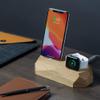 Oakywood - 2in1 Wood Docking Station Compatible with Apple Watch, Compatible with iPhone - Dual Charging Station, 1 x Lightning USB-A Connector Included - Combo Dock - Oak view 4