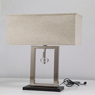 SH Lighting 31" Table Desk Lamp brushed steel/black base with crystal