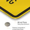 SmartSign 24 x 18 inch Slow - Construction Area Ahead, Trucks Entering Metal Sign, 80 mil Laminated Rustproof Aluminum, Black and Yellow, Made in USA view 4