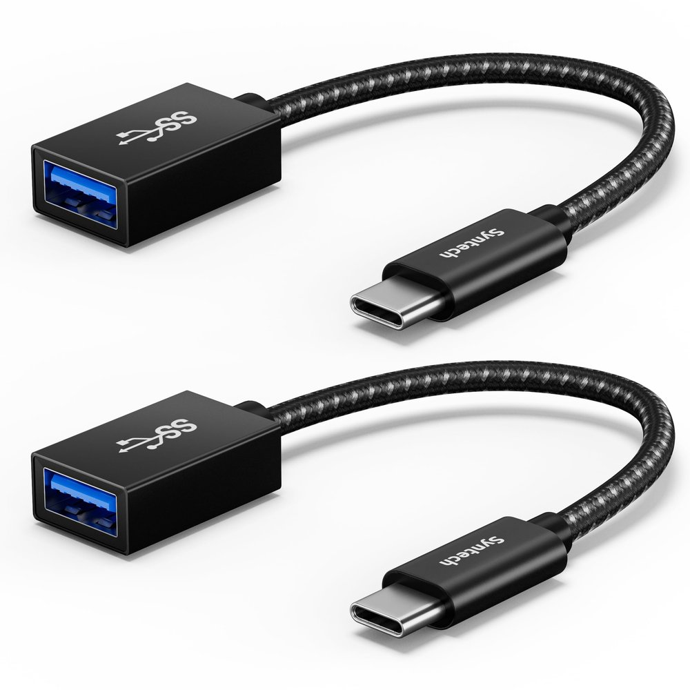 Syntech USB C to USB Adapter, 2 Pack USB C to USB 3, Type C to A, Thunderbolt 3 to USB Female Adapter OTG Cable Compatible with iPhone 17/Air/16/15 Pro Max, iPad mini 6, MacBook Pro, Air and More