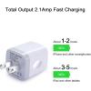USB Wall Charger, Double Dual Port 2.1Amp Fast Brick Base Adapter Charging view 4