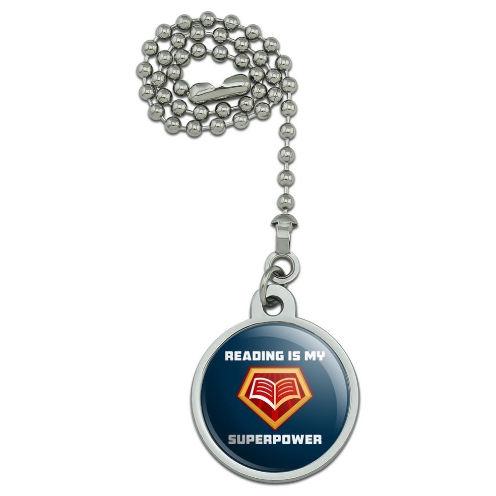 GRAPHICS & MORE Reading is My Superpower Ceiling Fan and Light Pull Chain