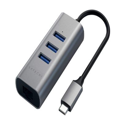 Satechi USB C Hub Adapter, USB C Adapter with 3 USB-A 3.0 Ports and Ethernet Port, for MacBook Air/Pro M5/M4, Dell, HP, Surface, Lenovo, iPad, iPhone 17 - Space Gray
