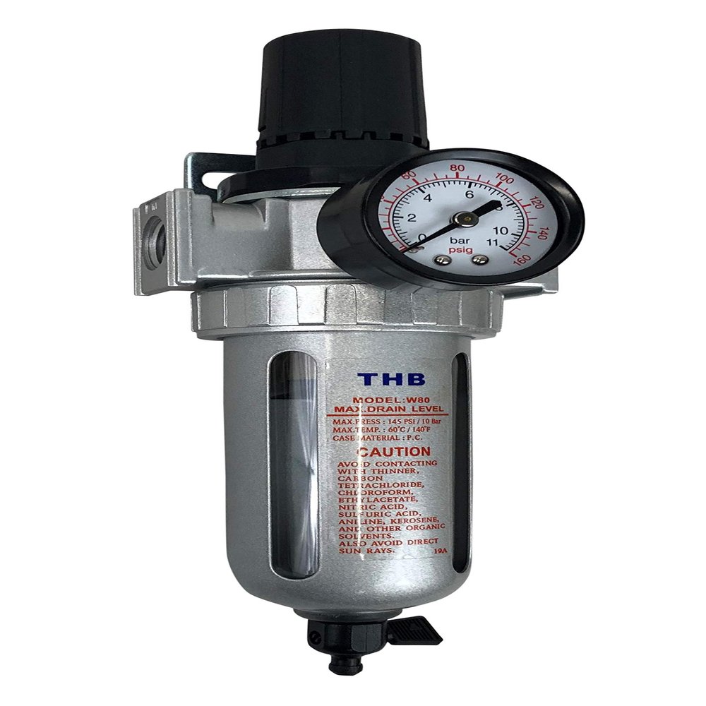 THB 1/2" Pressure Regulator/Particulate Filter Moisture Water Trap Compressed Air