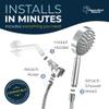 HammerHead Showers Solid Metal Handheld Shower Head with Hose and Brass Holder - CHROME - 2.5 GPM High Pressure Shower Heads with Adjustable Shower Wand Bracket - 6ft Flexible Extension view 4