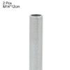 uxcell M14 Thread 120mm Zinc Alloy Silver Lamp Pipe Nipple, Pack of 2 view 2