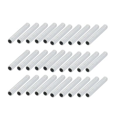 uxcell Lamp Pipe Nipple, M10 Thread 70mm Length Hollow Lamps Repair Part Hardware for Lamp Lights, Zinc Plated Silver Tone, Pack of 30