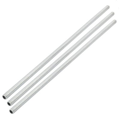 uxcell Lamp Pipe Nipple, M10 Thread 400mm Length Hollow Lamps Repair Part Hardware for Lamp Lights, Zinc Plated Silver Tone, Pack of 3