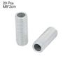 uxcell Pack of 20 Lamp Pipe Nipple M8 Thread 20mm L Zinc Plated Silver Tone view 2