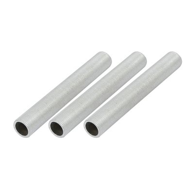 uxcell Lamp Pipe Nipple, M14 Thread 100mm Length Hollow Lamps Repair Part Hardware for Lamp Lights, Zinc Alloy Silver Tone, Pack of 3