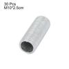 uxcell Lamp Pipe Nipple, M10 Thread 25mm Length Hollow Lamps Repair Part Hardware for Lamp Lights, Zinc Plated Silver Tone, Pack of 30 view 2