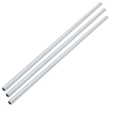uxcell Lamp Pipe Nipple, M10 Thread 390mm Length Hollow Lamps Repair Part Hardware for Lamp Lights, Zinc Plated Silver Tone, Pack of 3