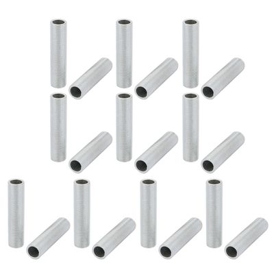 uxcell Lamp Pipe Nipple, M12 Thread 50mm Length Hollow Lamps Repair Part Hardware for Lamp Lights, Zinc Alloy Silver Tone, Pack of 20