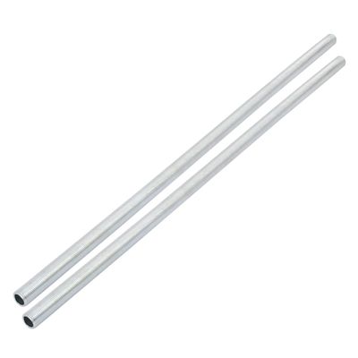 uxcell Lamp Pipe Nipple, M10 Thread 360mm Length Hollow Lamps Repair Part Hardware for Lamp Lights, Zinc Plated Silver Tone, Pack of 2