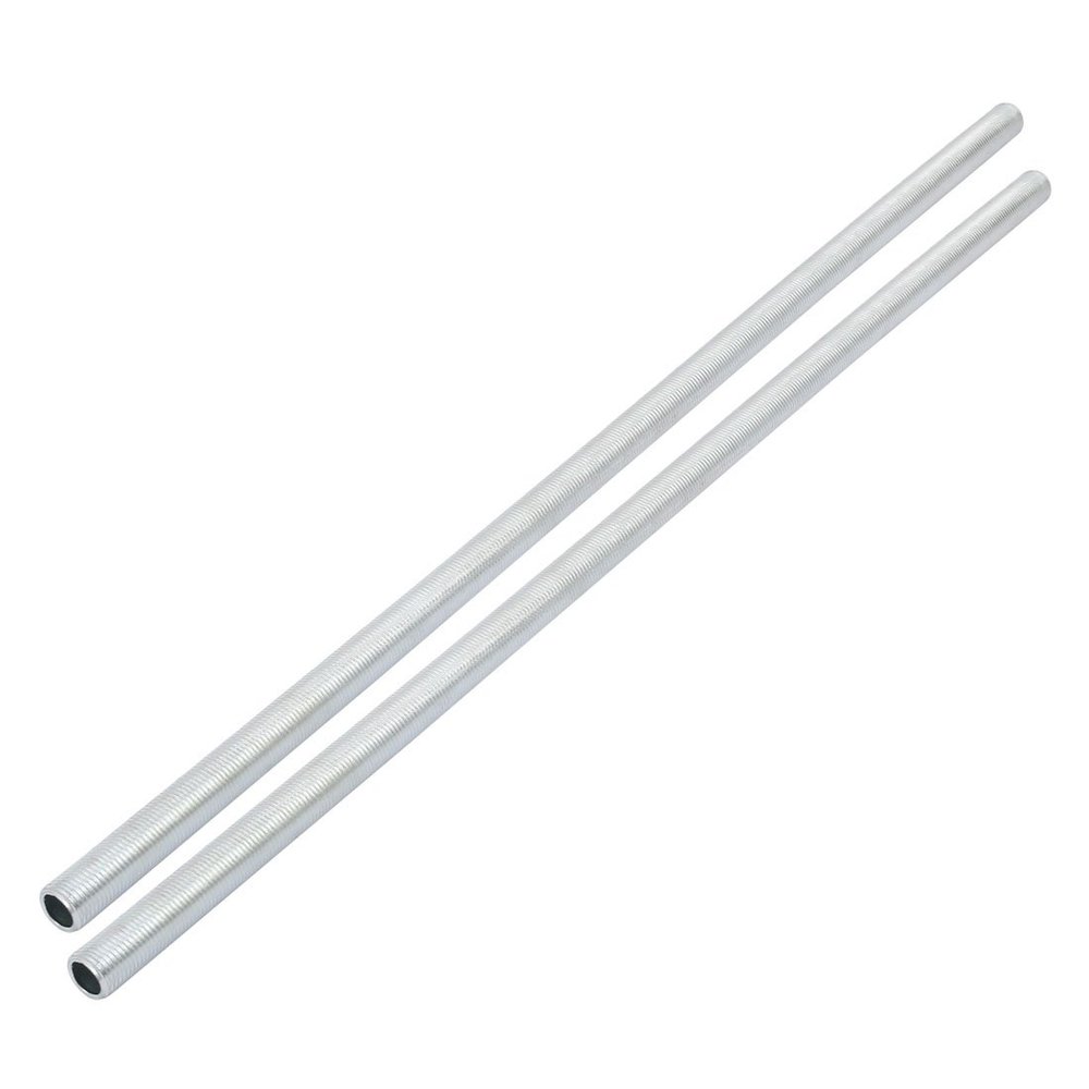 uxcell Lamp Pipe Nipple, M10 Thread 360mm Length Hollow Lamps Repair Part Hardware for Lamp Lights, Zinc Plated Silver Tone, Pack of 2