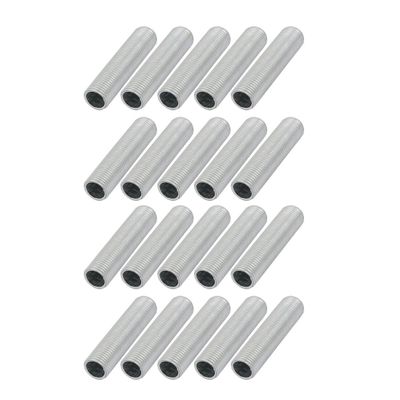 uxcell Lamp Pipe Nipple, M10 Thread 40mm Length Hollow Lamps Repair Part Hardware for Lamp Lights, Zinc Plated Silver Tone, Pack of 20
