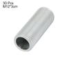 uxcell Lamp Pipe Nipple, M12 Thread 30mm Length Hollow Lamps Repair Part Hardware for Lamp Lights, Zinc Alloy Silver Tone, Pack of 30 view 2
