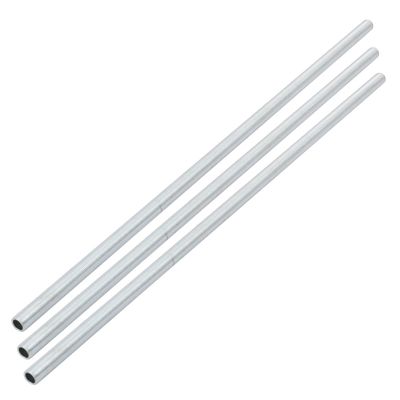 uxcell Lamp Pipe Nipple, M10 Thread 410mm Length Hollow Lamps Repair Part Hardware for Lamp Lights, Zinc Plated Silver Tone, Pack of 3